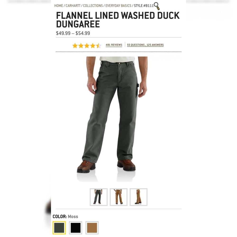 Flannel Lined Mens Carhartt Pants